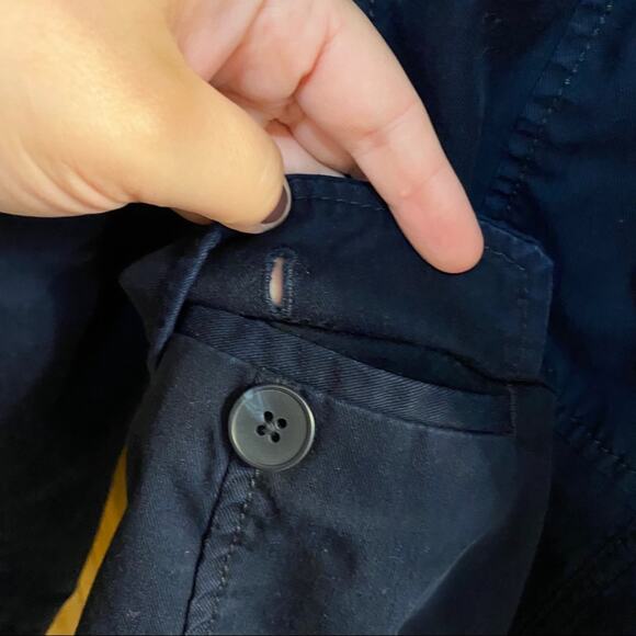 Talbots Button Down Navy Blue Blazer Jacket Women's Size 6 Tencel Lyocell Cotton - Picture 3 of 6